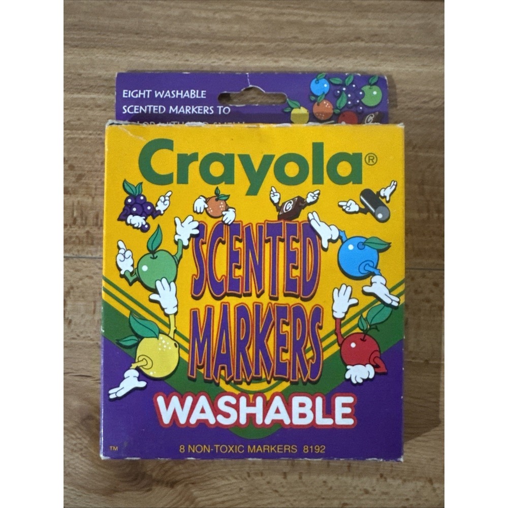 Vintage 1993 Crayola Scented Markers Washable 8 Markers 8192 Binney & Smith